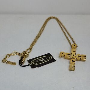 Vintage D'Orlan Gold Peace Necklace